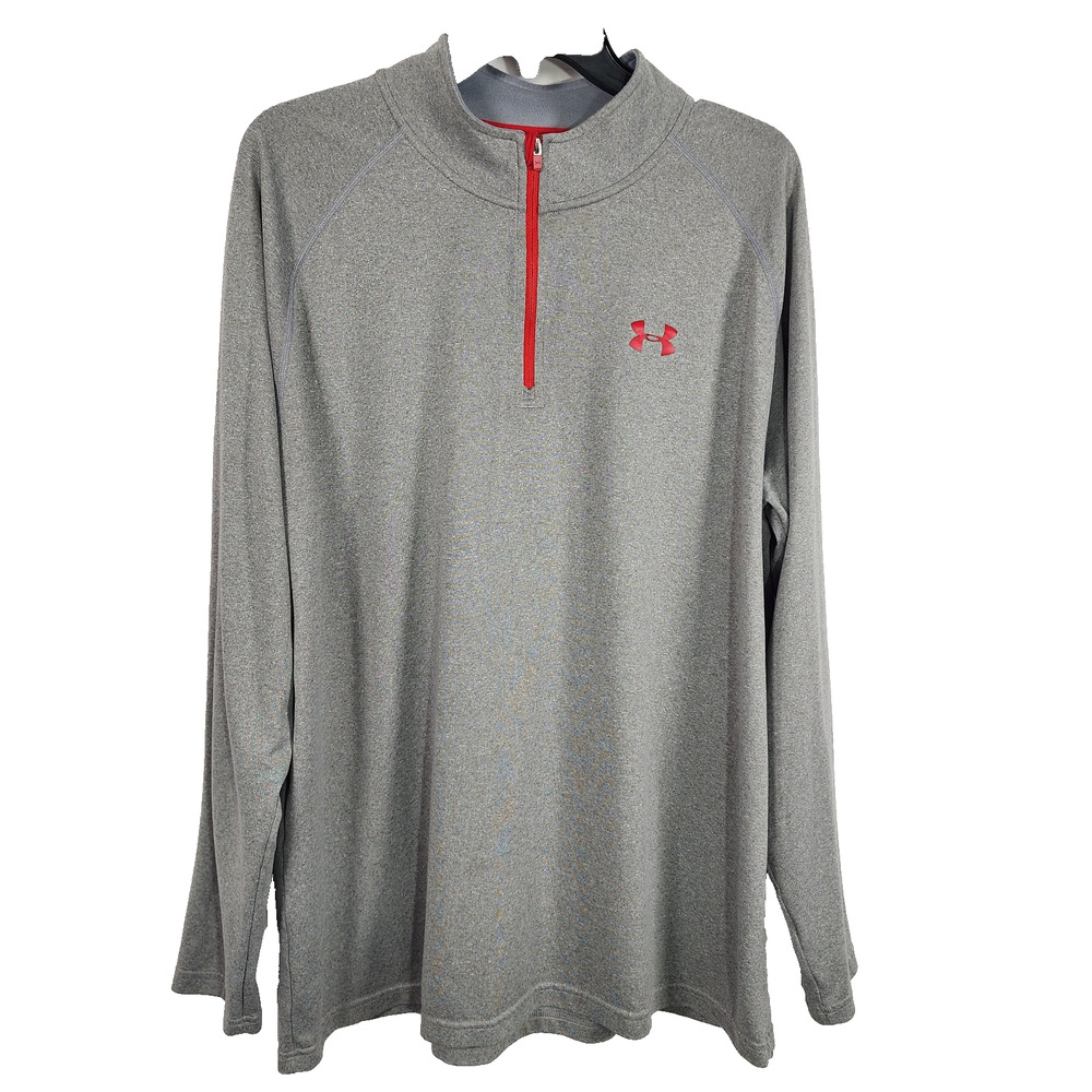 Under Armour Men's UA Tech 1/4 Zip Long Sleeve Shirt Size XL Heatgear Loose Gray